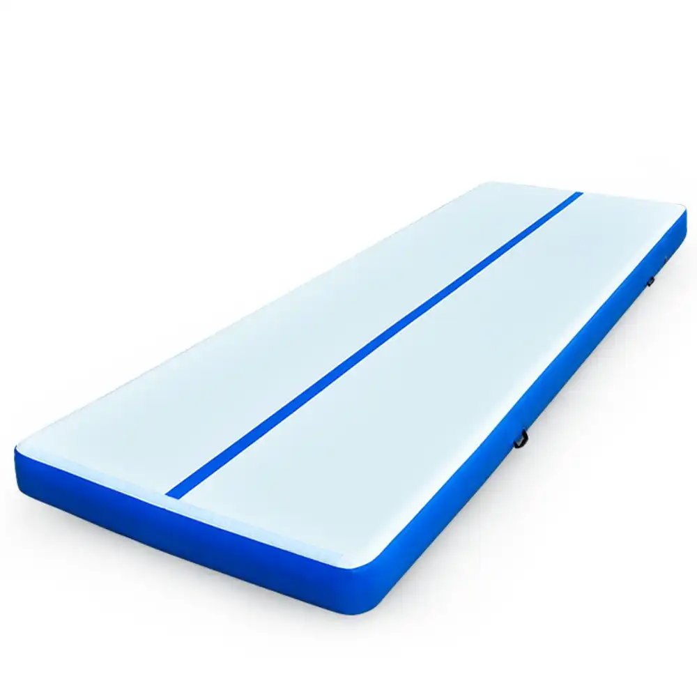 Proflex 600x200x20cm Inflatable Air Track Mat Tumbling Gymnastics, Blue & White (No Pump)