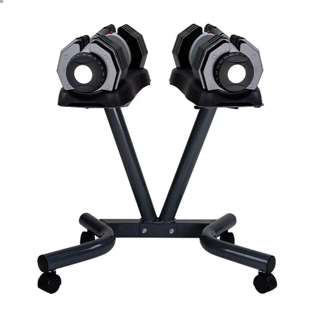 Ativafit 2x 25kg Adjustable Dumbbell Set Weights Dumbbells Home Fitness Stand