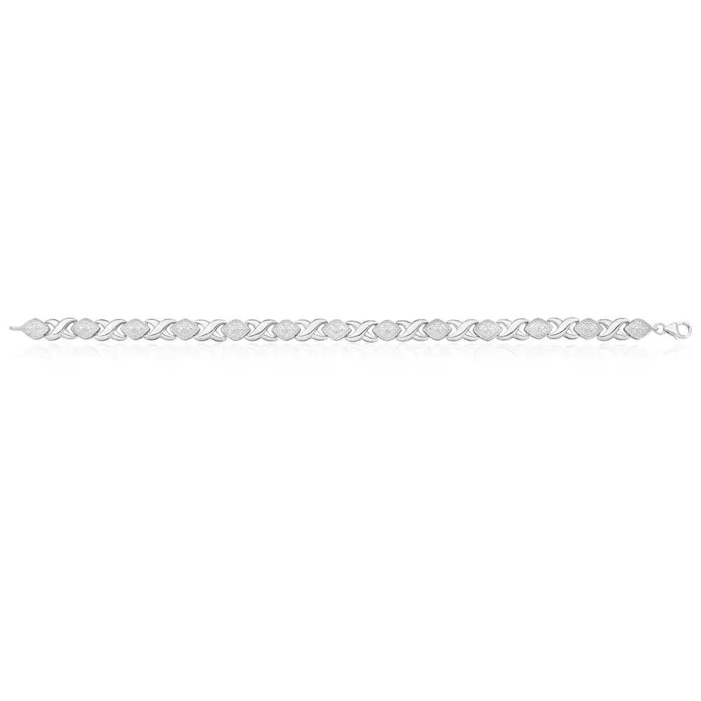 Sterling Silver 18.5cm Diamond Bracelet