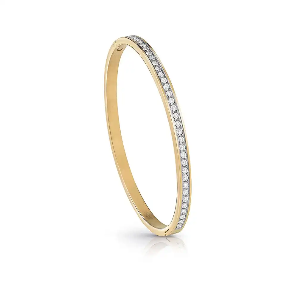 Guess Gold Plated Crystal Pave Bangle