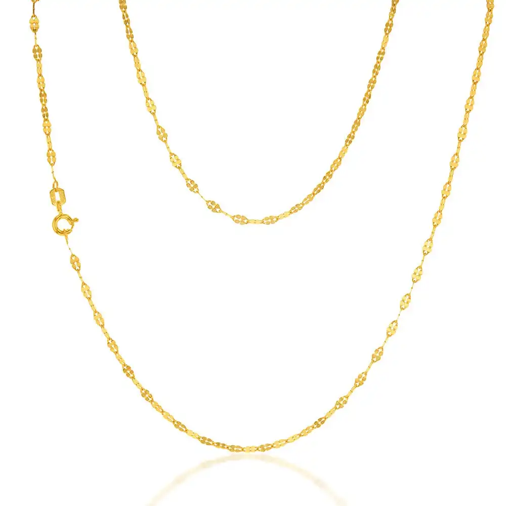 9ct Yellow Gold Silverfilled Fancy 40Gauge 45cm Chain