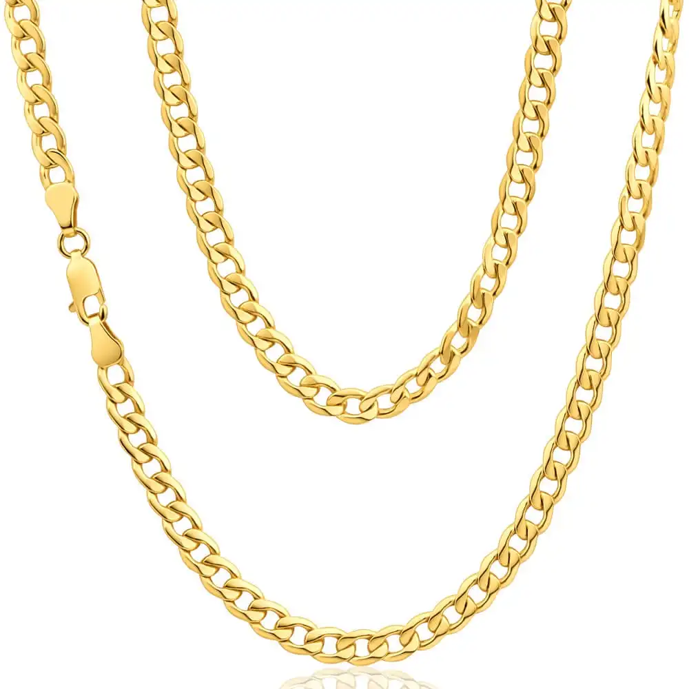 9ct Splendid Yellow Gold Copper Filled Curb Chain