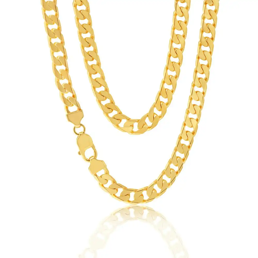 9ct Yellow Gold 300 Gauge 55cm Curb Chain