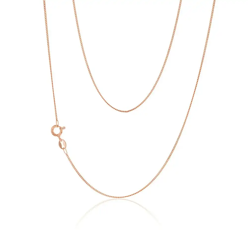 50cm Sterling Silver and Rose Gold Plate Curb Link Chain