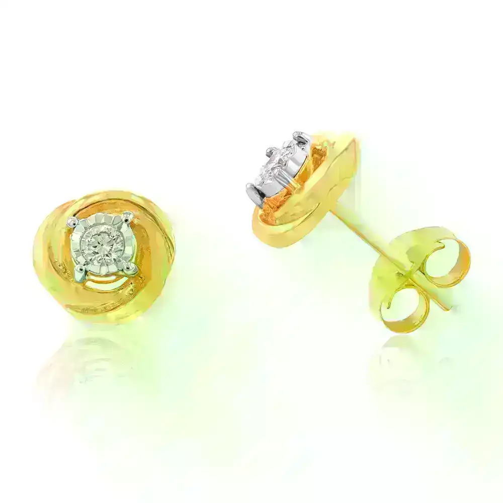 Luminesce Lab Grown Diamond Stud Earrings in 9ct Yellow Gold