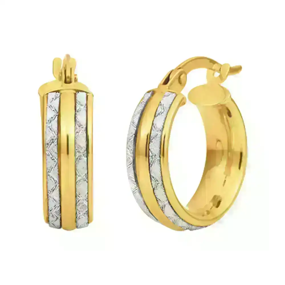 9ct Yellow Gold Silver filled  Stardust Hoops