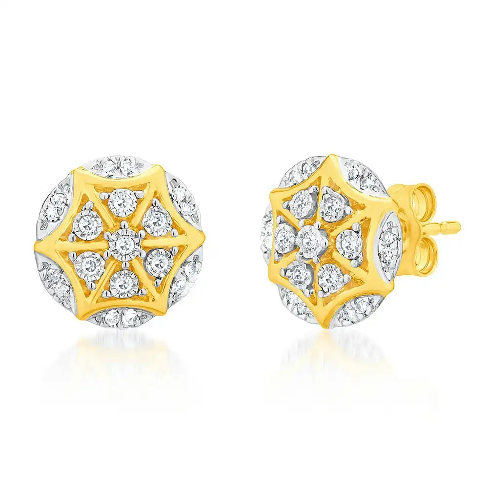 Luminesce Lab Grown 1/6 Carat Diamond Earrings in 9ct Yellow Gold
