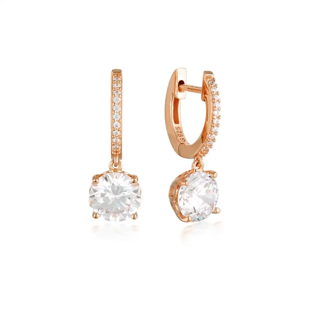 Georgini Luxe Rose Gold Plated Sterling Silver Zirconia Regale Earrings
