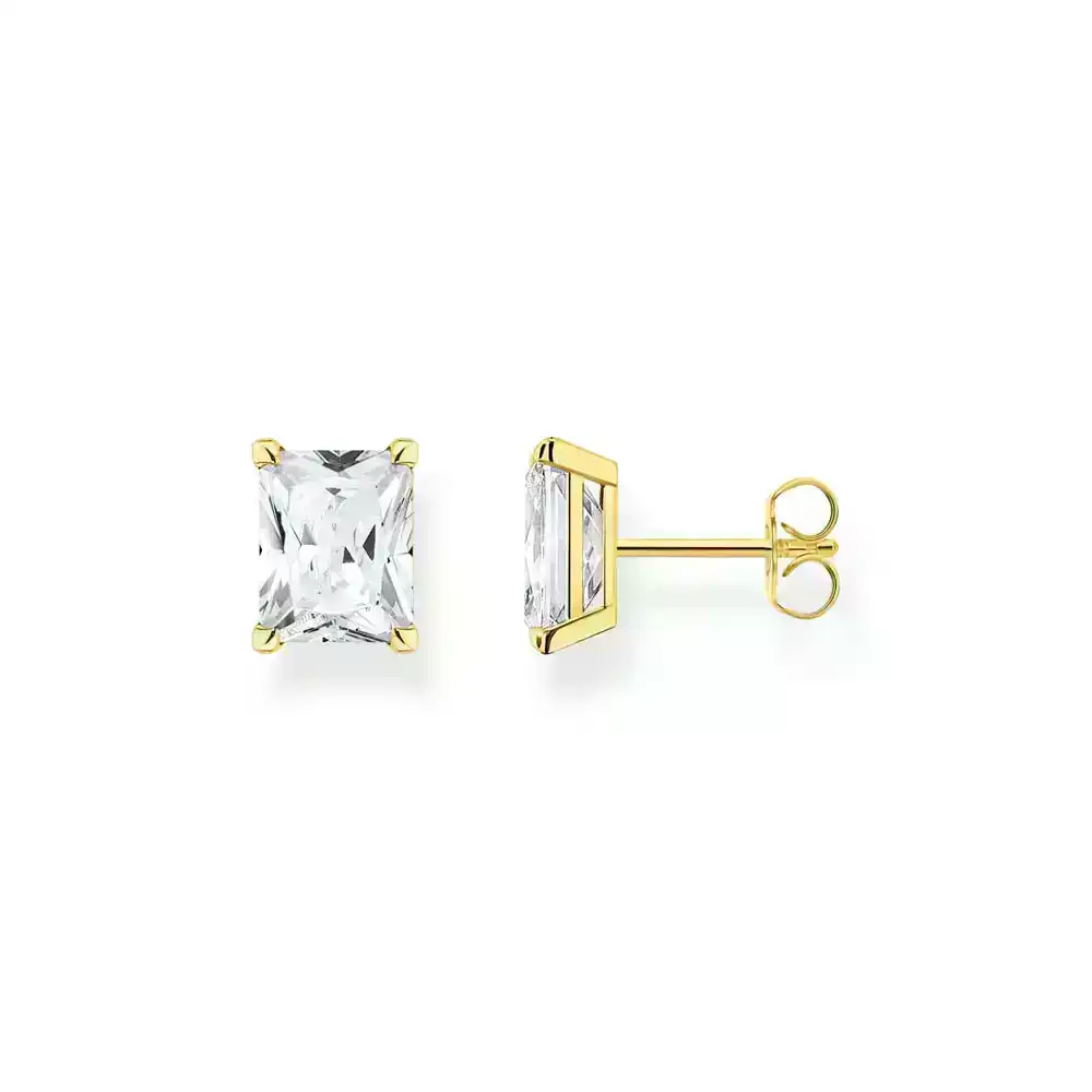 Thomas Sabo Sterling Silver Gold Plated Heritage CZ Stud Earrings