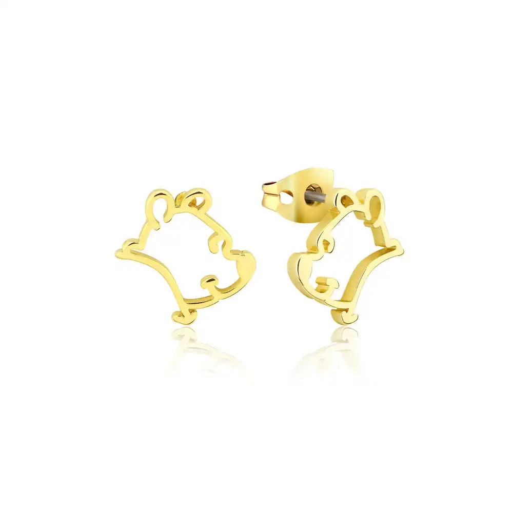 Disney Gold Plated Winnie The Pooh Open 13mm Stud Earrings