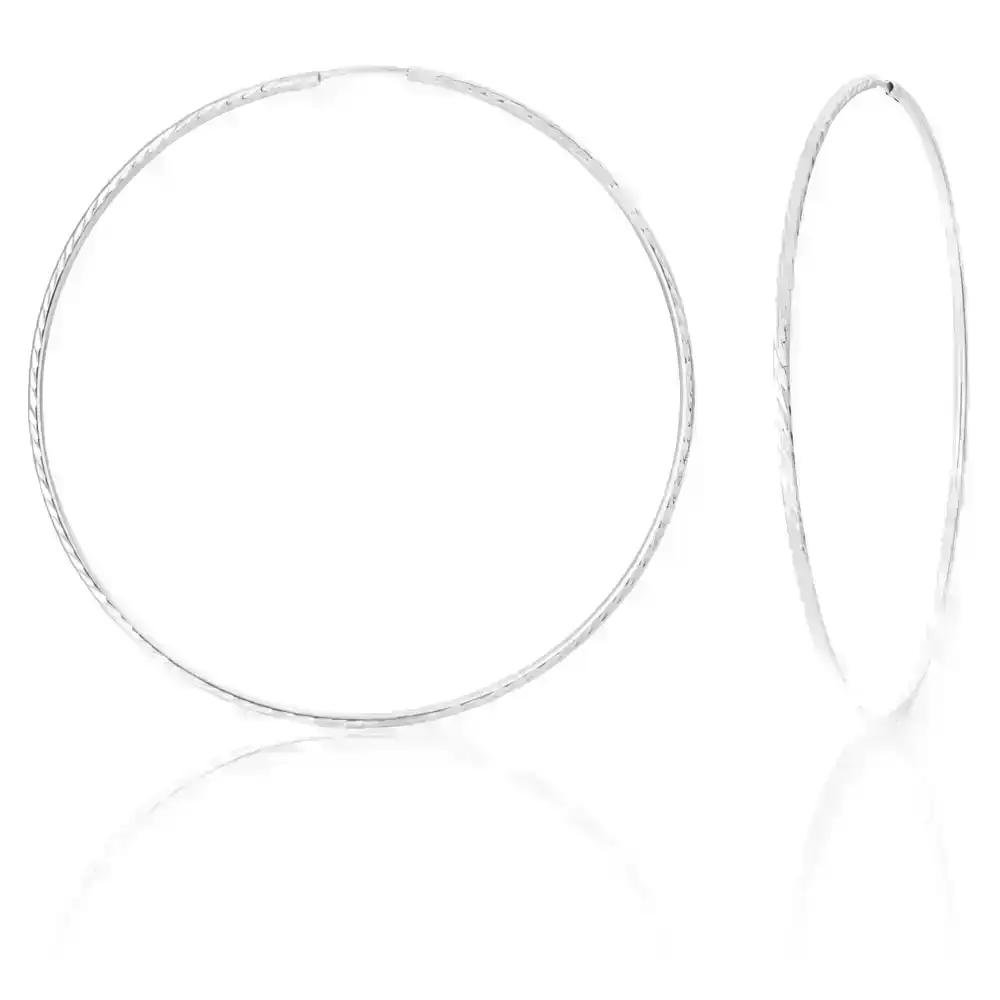 Sterling Silver 80mm Hoops SS