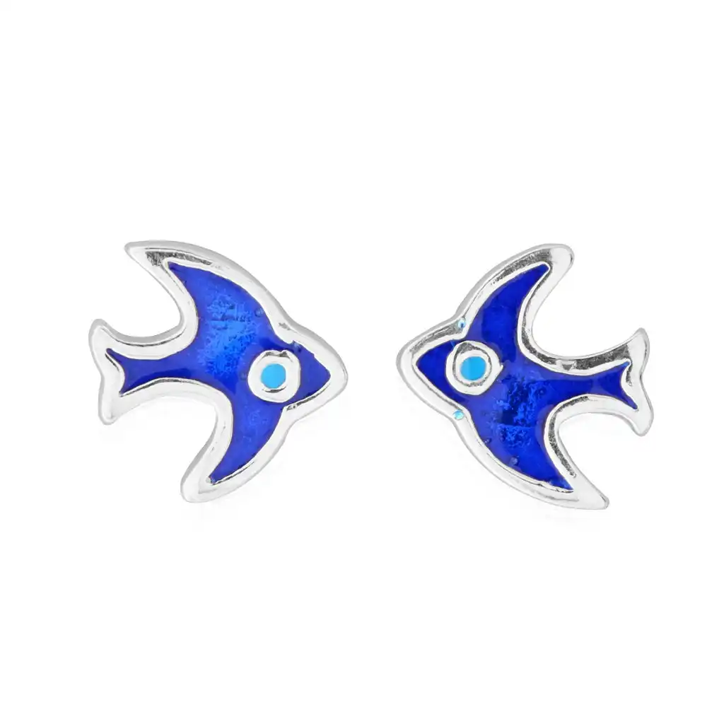 Sterling Silver Bluebird Stud Earrings