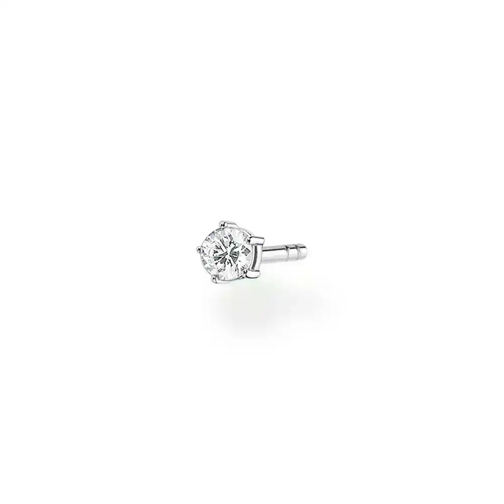 Single Sterling Silver Thomas Sabo Charm Club Small Zirconia Stud * 1 Earring Only*