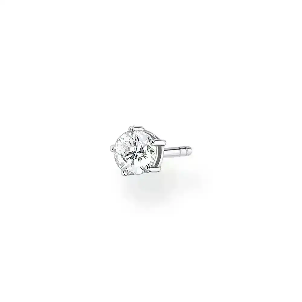 Single Sterling Silver Thomas Sabo Charm Club Large Zirconia Stud * 1 Earring Only*
