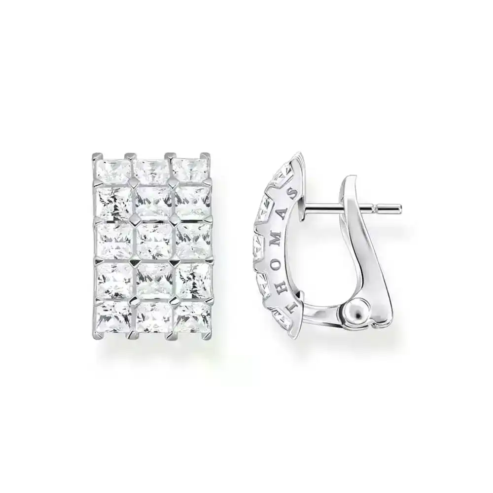 Thomas Sabo Heritage Sterling Silver CZ Curved Stud Earrings