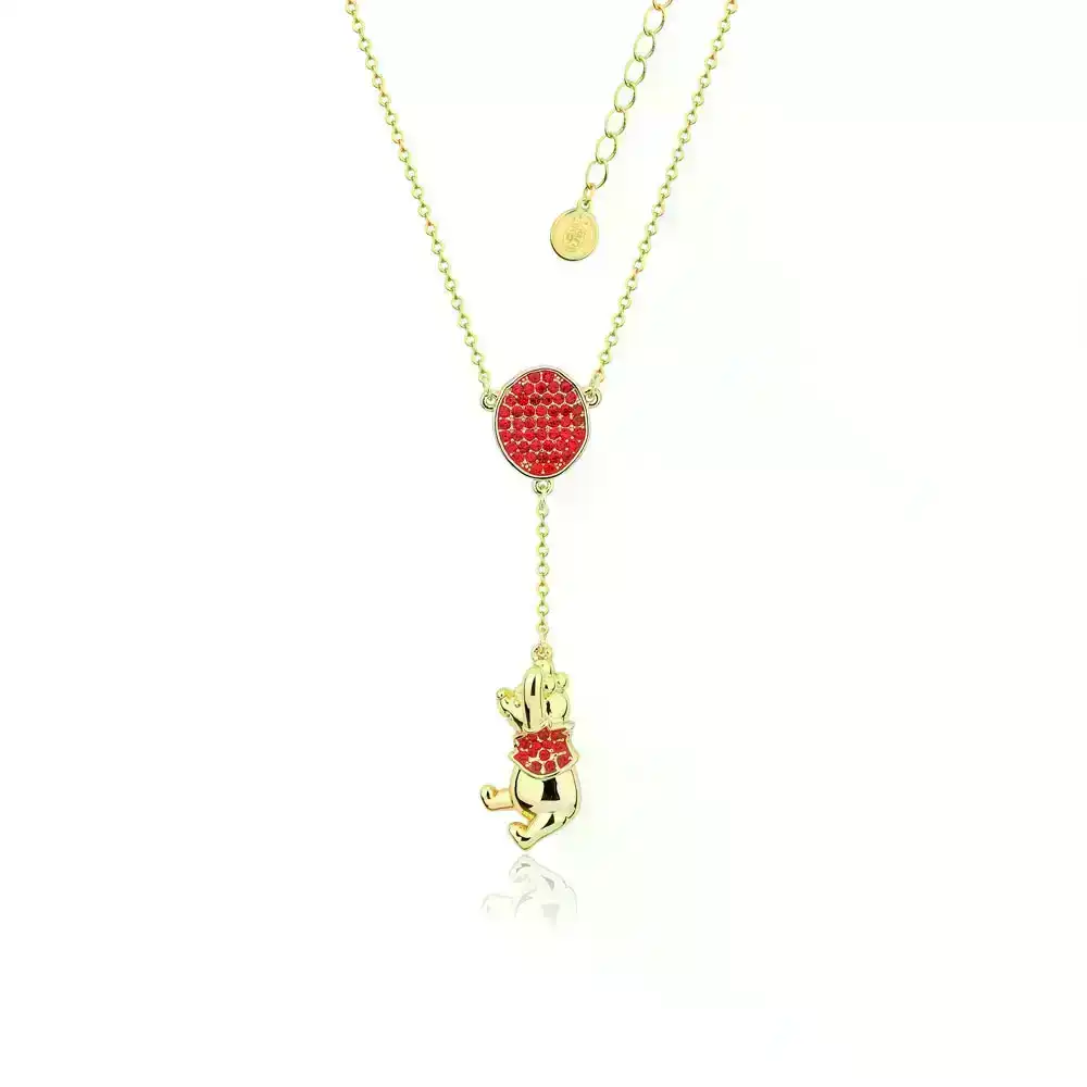 Disney Gold Plated Winnie The Pooh Balloon Pendant On 45+7cm Chain