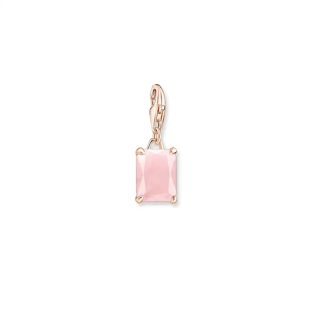 Thomas Sabo Gold Plated Sterling Silver Rose Quartz Jewel Small Pendant