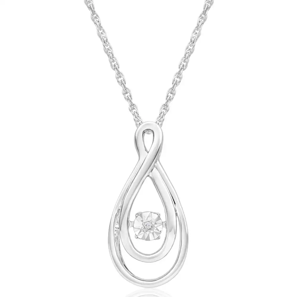 Sterling Silver Dancing Diamond Infinity Chain Included