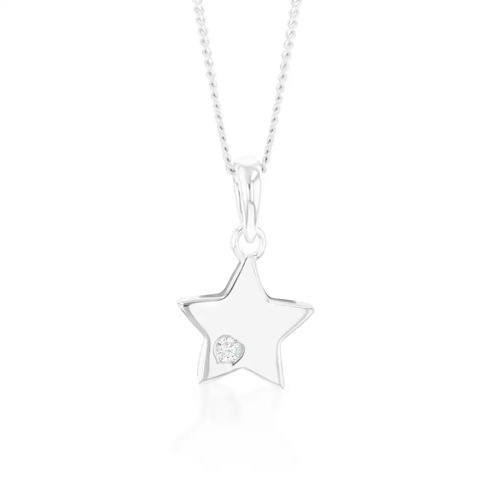 Sterling Silver Zirconia Star Pendant