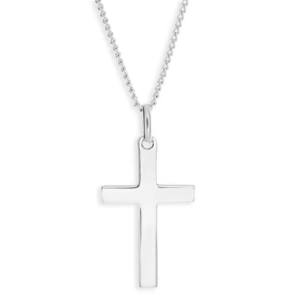 Sterling Silver Plain Cross Religious Pendant