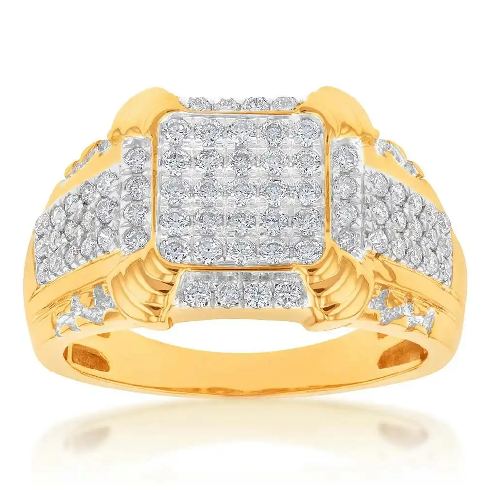 Luminesce Lab Grown 1 Carat Diamond Gents Ring in 9ct Yellow Gold