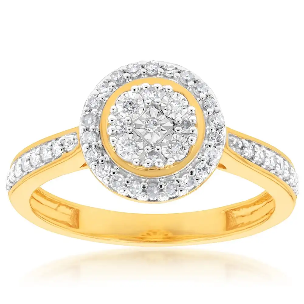 Luminesce Lab Grown Diamond 1/5 Carat Dress Ring in 9ct Yellow Gold