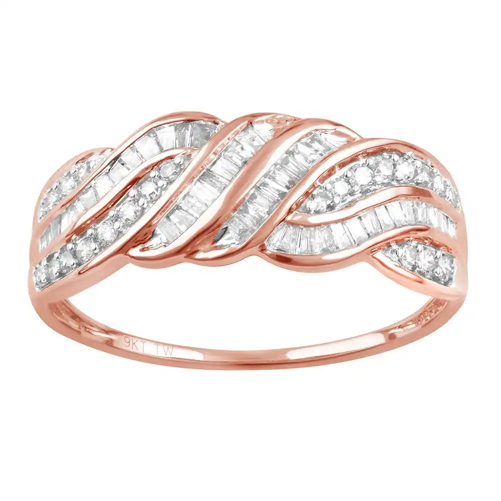 9ct Rose Gold 1/2 Carat Diamond Ring