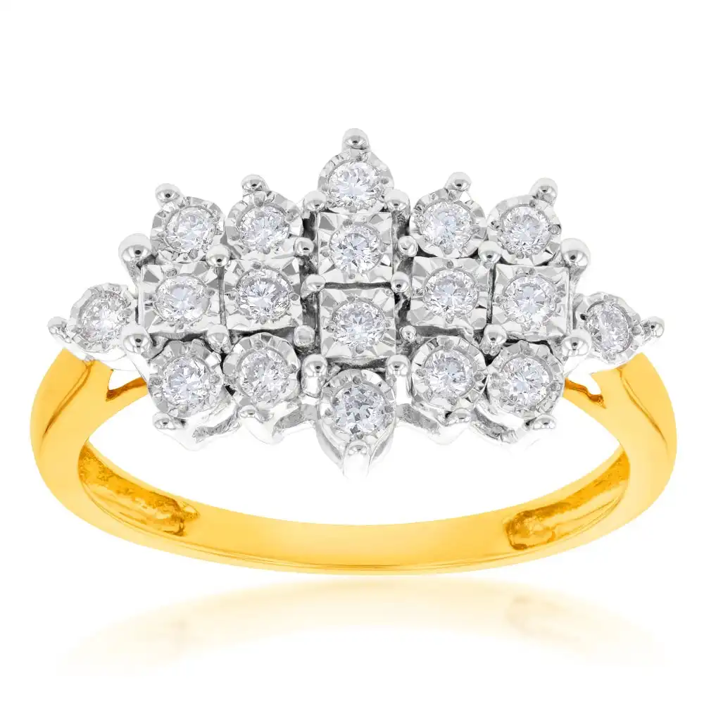 Luminesce Lab Grown Diamond 1/4 Carat Dress Ring in 9ct Yellow Gold