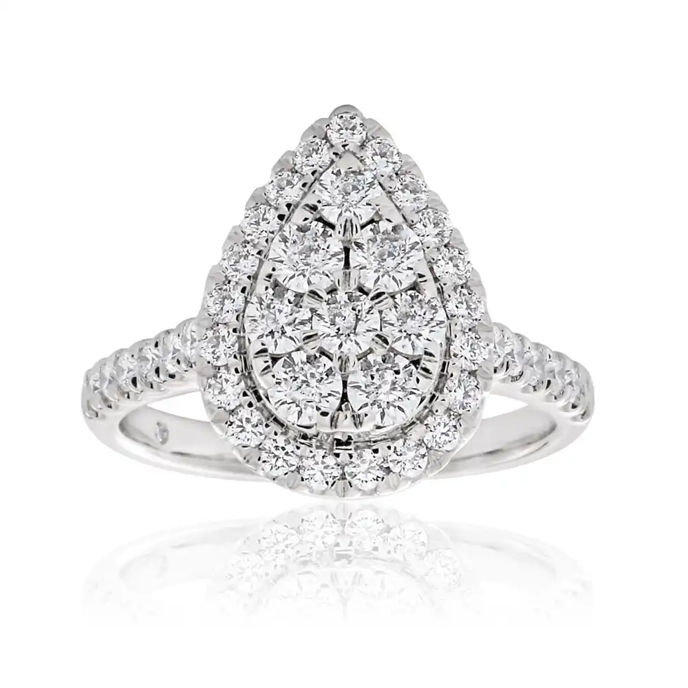 Flawless 1 Carat 9ct White Gold Diamond Ring