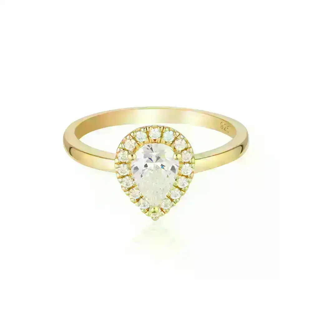 Georgini Luxe Gold Plated Sterling Silver Zirconia Splendore Ring
