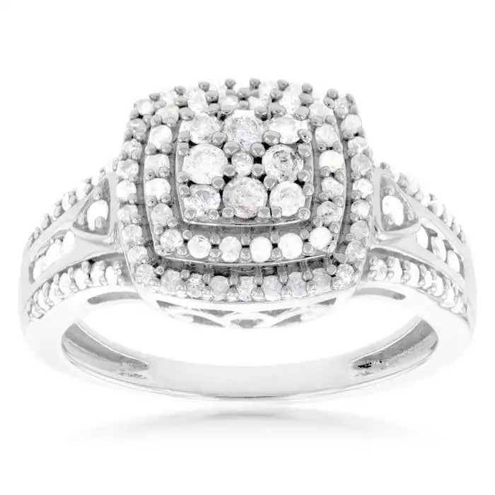 Silver 1/2 Carat Diamond Dress Ring