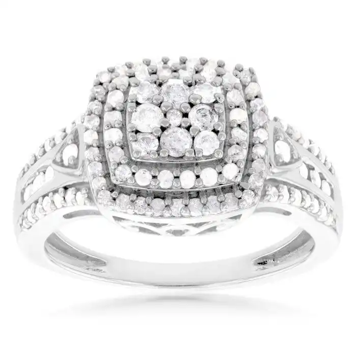 Silver 1/2 Carat Diamond Dress Ring