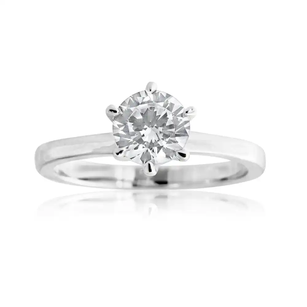 Sterling Silver 6 Claw 6mm Zirconia Solitaire Ring