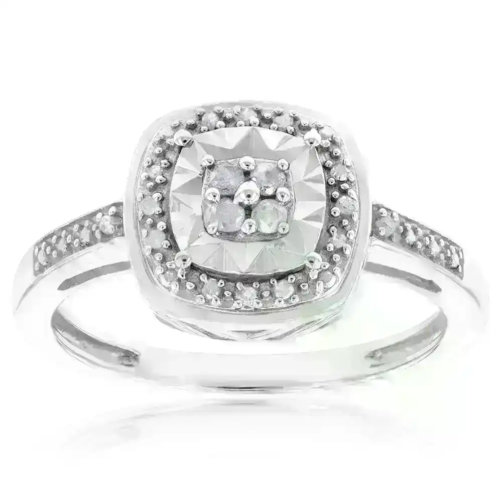 Sterling Silver 1/10 Carat Diamond Ring