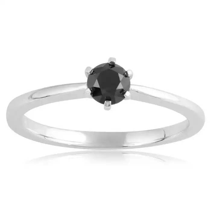 Silver 1/2 Carat Black Diamond Ring