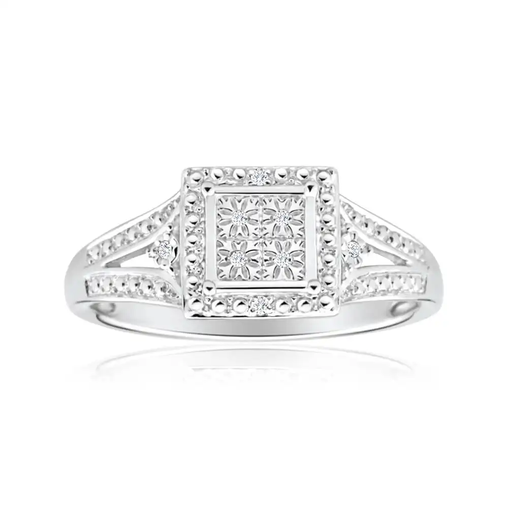 Sterling Silver Adorable Diamond Ring