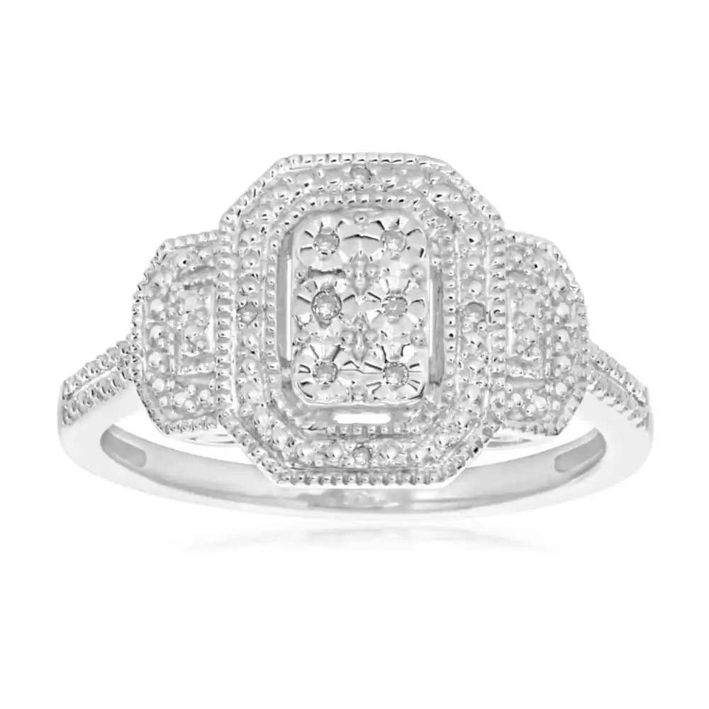 Sterling Silver Prestigious Diamond Ring