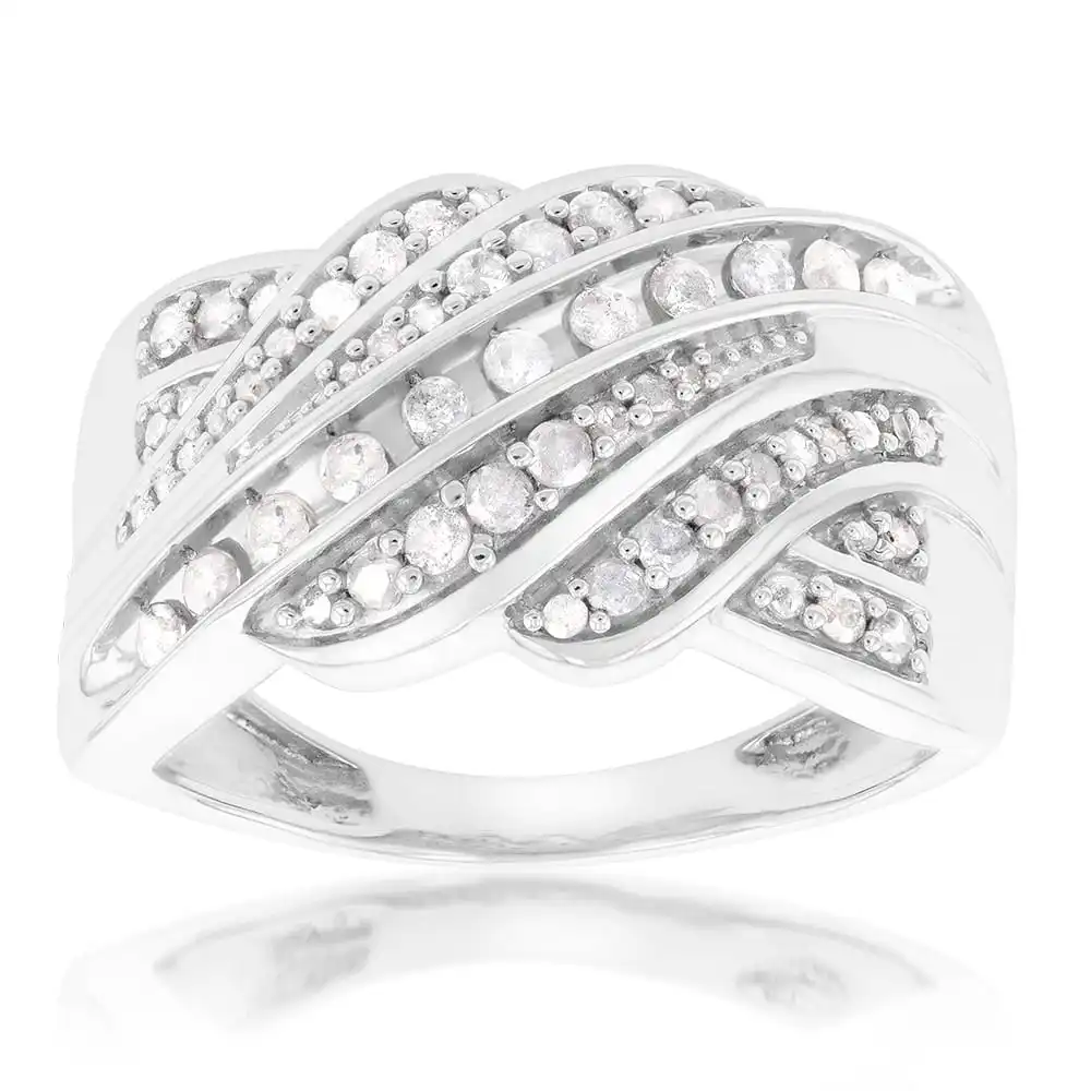 Sterling Silver 1/2 Carat Diamond Ring