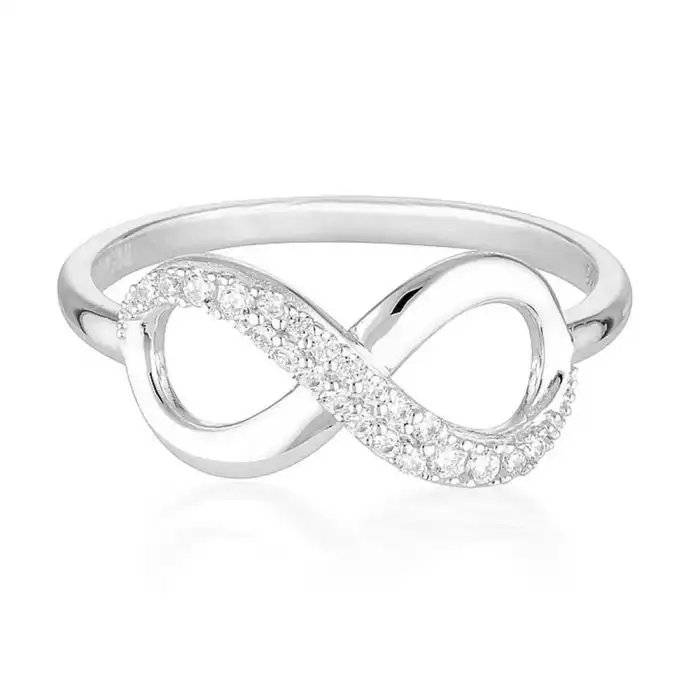 Georgini Sterling Silver Zirconia Forever Infinity Ring