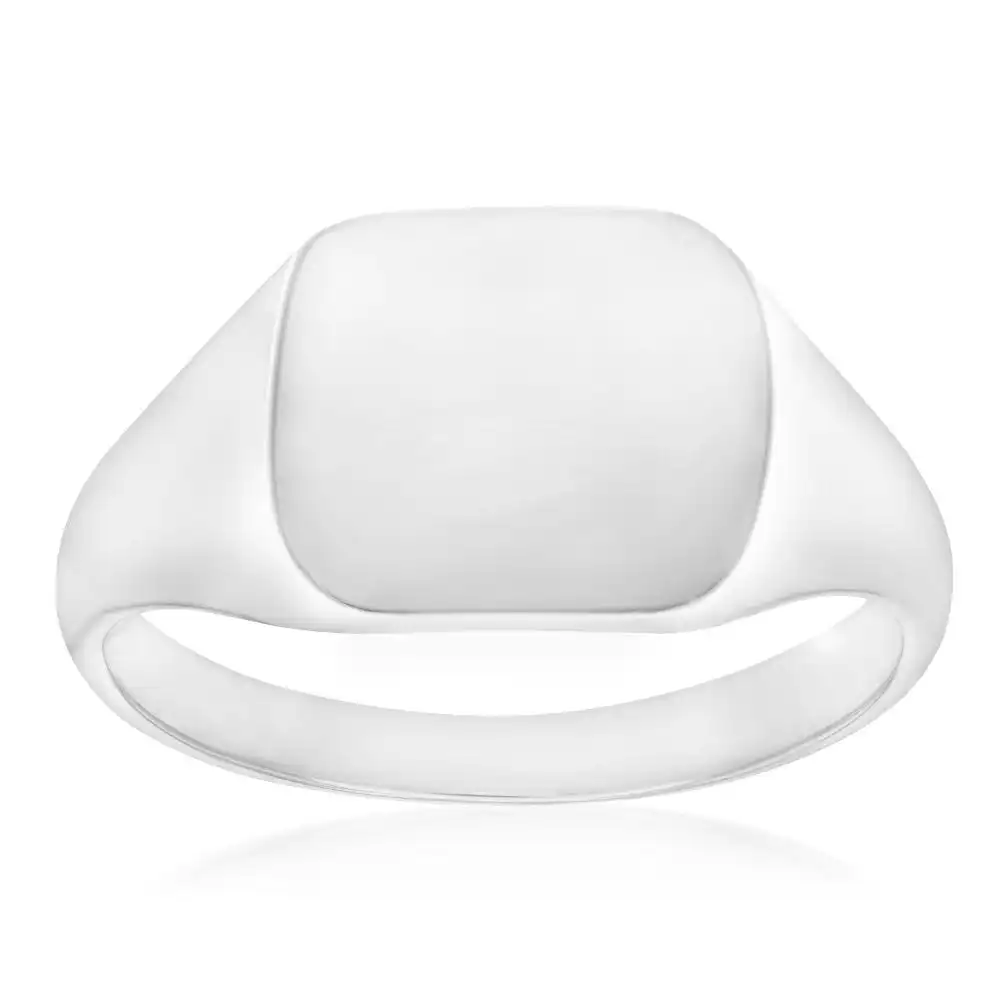 Sterling Silver Rectangle White Gents Rings