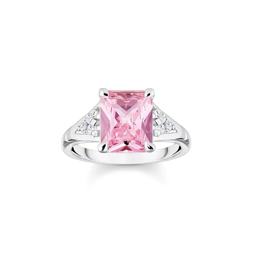 Thomas Sabo Sterling Silver Heritage Pink Cubic Zirconia Cocktail Ring