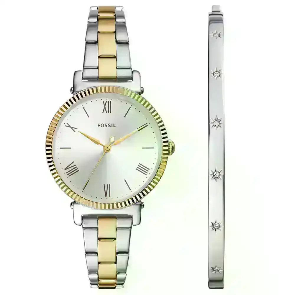 Fossil ES5249SET Daisy Two Tone Womens Watch with Bangle