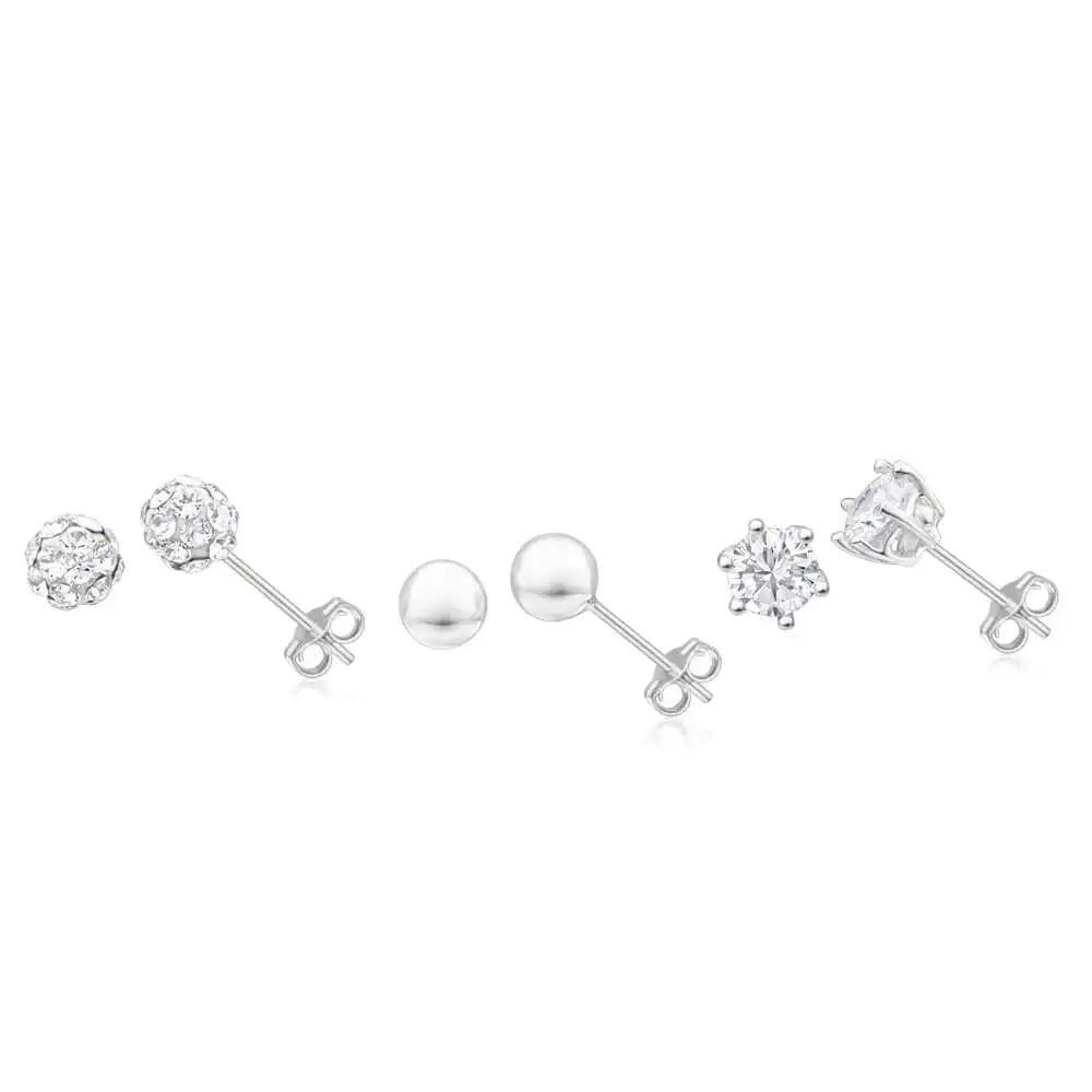 Sterling Silver Crystal + Cubic Zirconia Jewellery Set