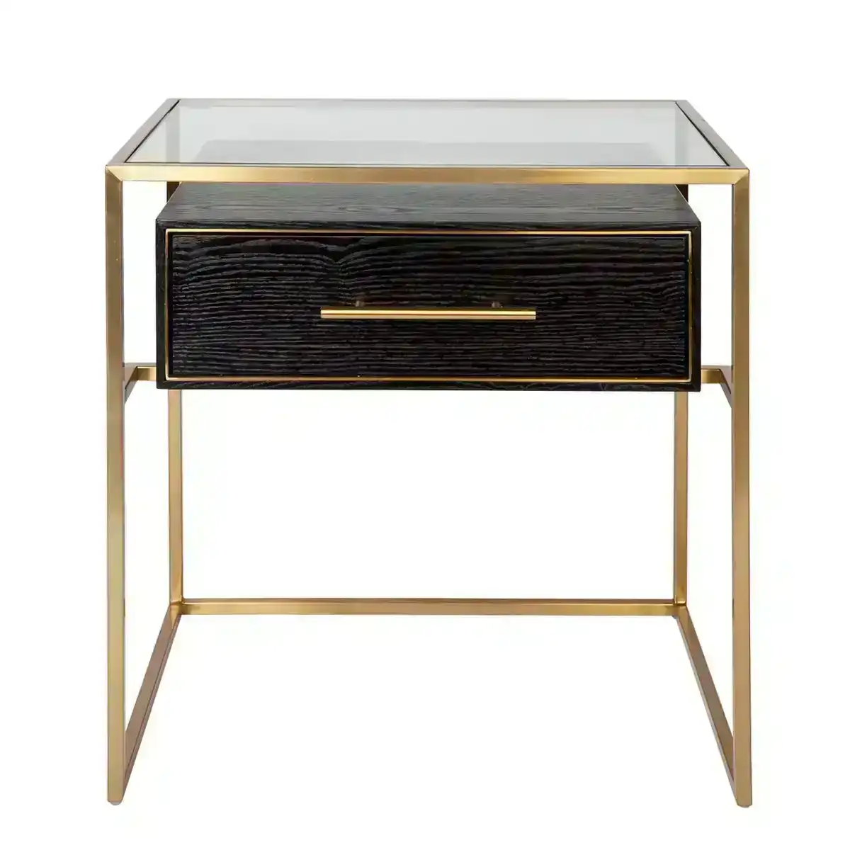 V Bedside Table - Small Gold