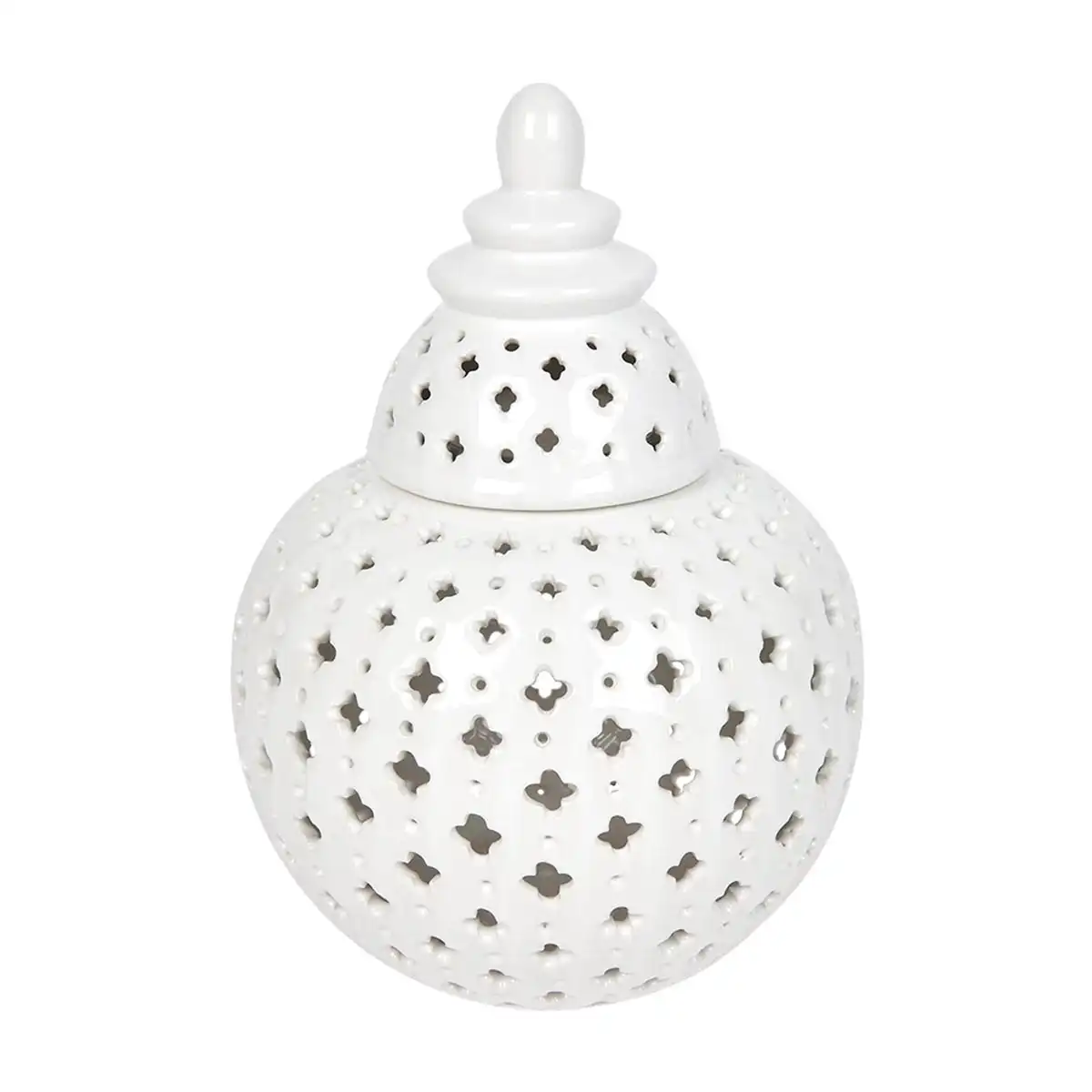 Miccah Temple Jar - Small White