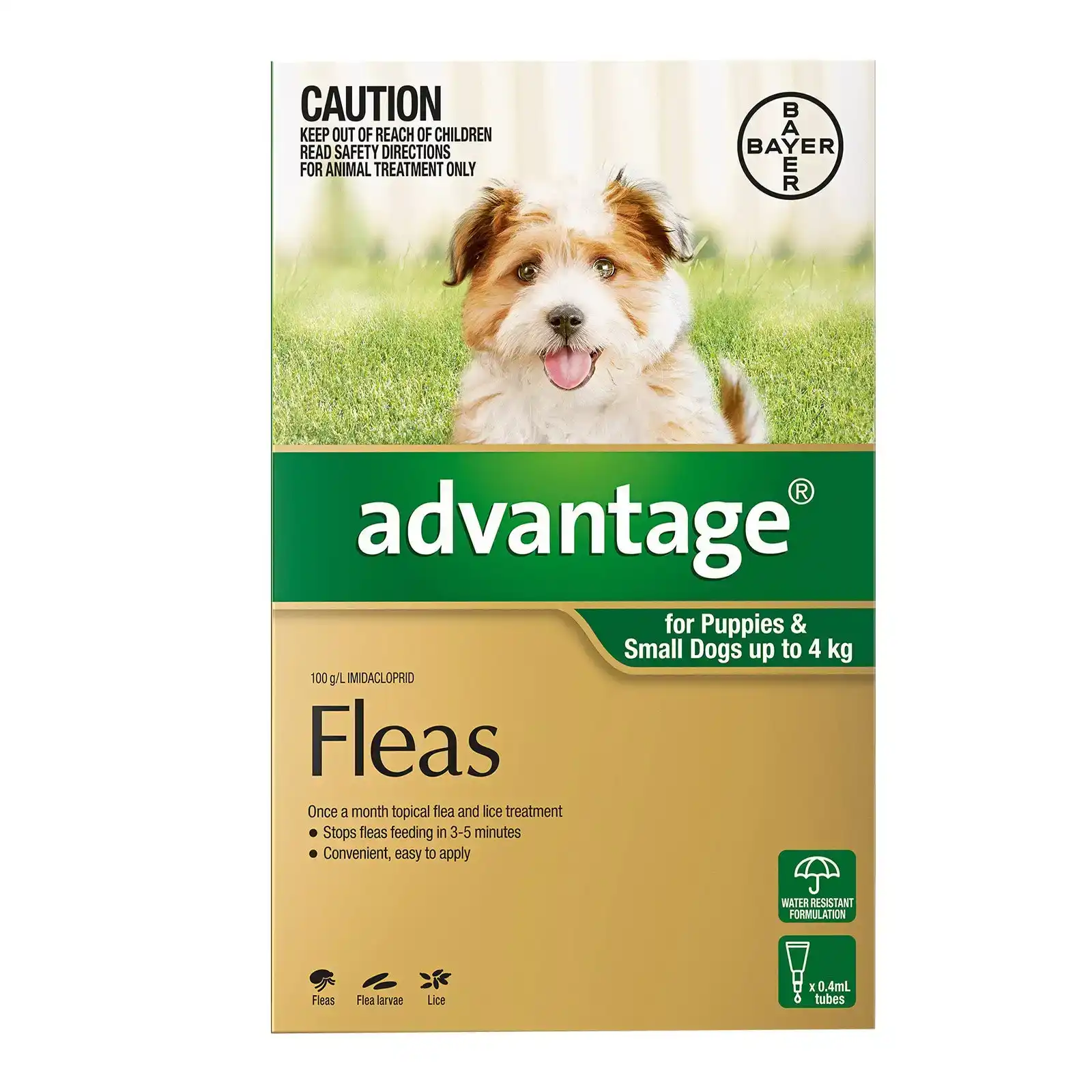 Advantage For Small Dogs Up To 4Kg (Green) 6 Pack