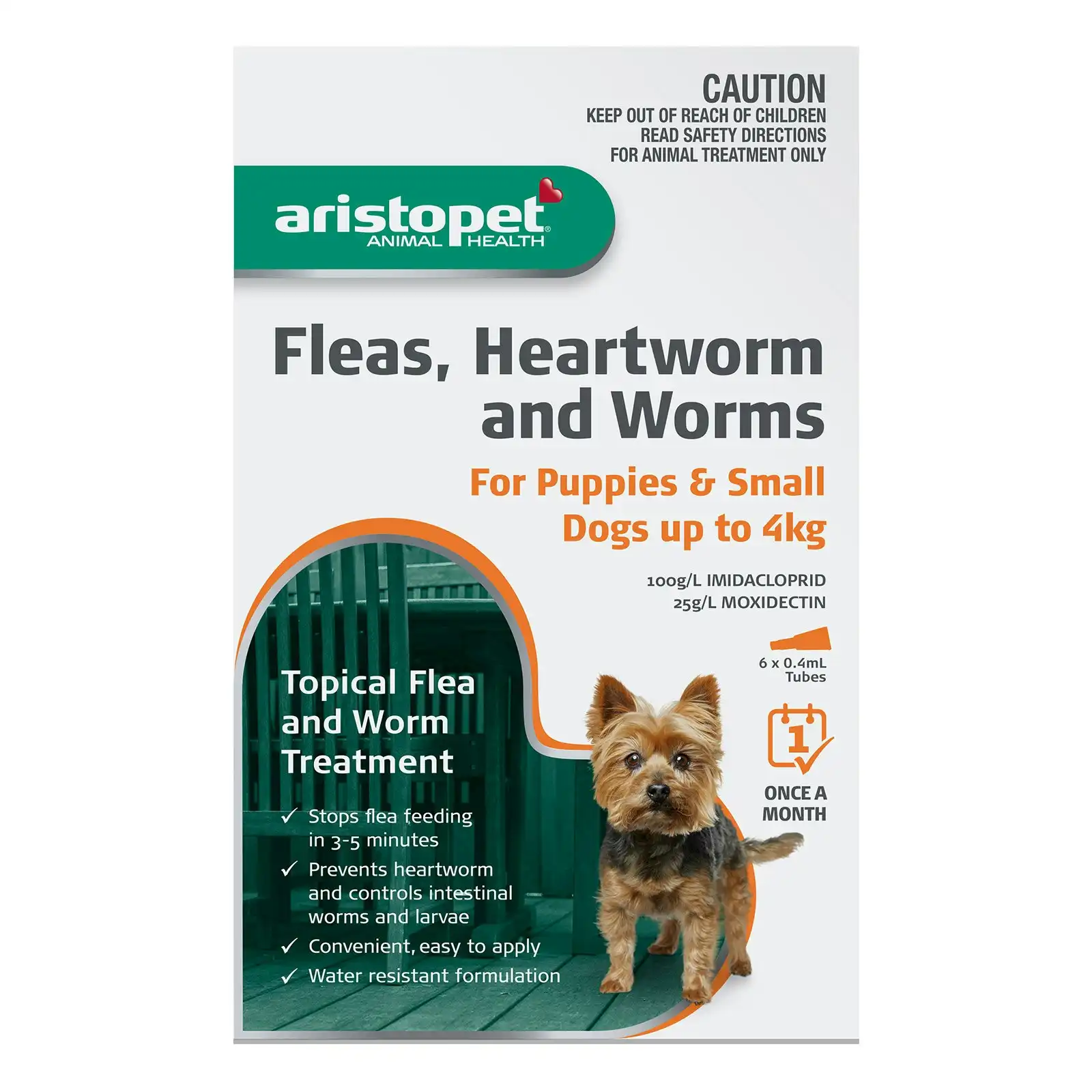 Aristopet Spot On Treatment For Dogs Upto 4 Kg (ORANGE) 6 Pack
