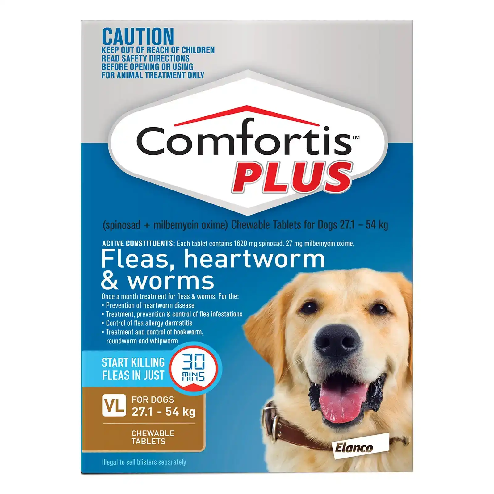 Comfortis Plus For Dogs 27.1 - 54 Kg (Brown) 12 Chews