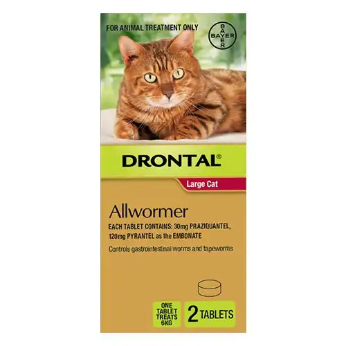 Drontal Allwormer For Large Cats 6Kg (RED) 2 Tablets