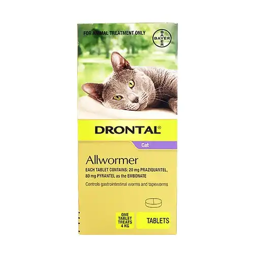 Drontal Allwormer For Small Cats 4Kg (PURPLE) 2 Tablets